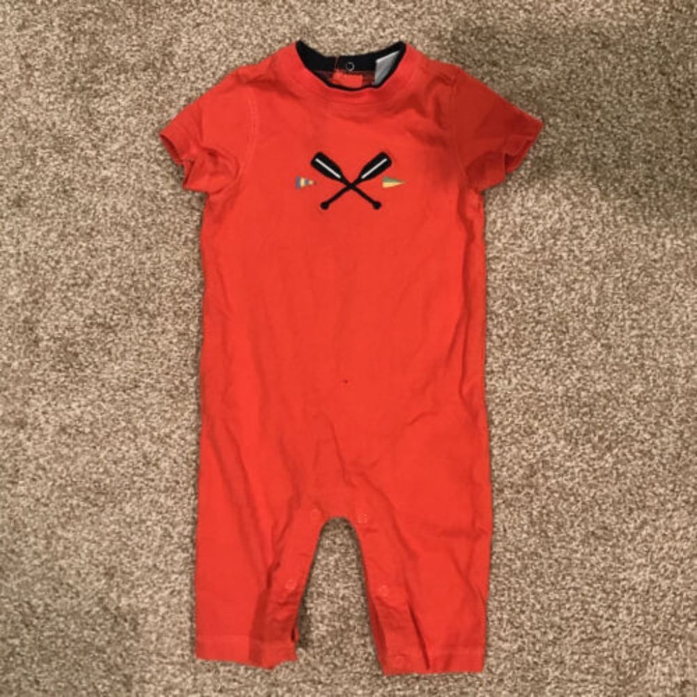 Little Me Summer Orange Romper Paddles - 3m